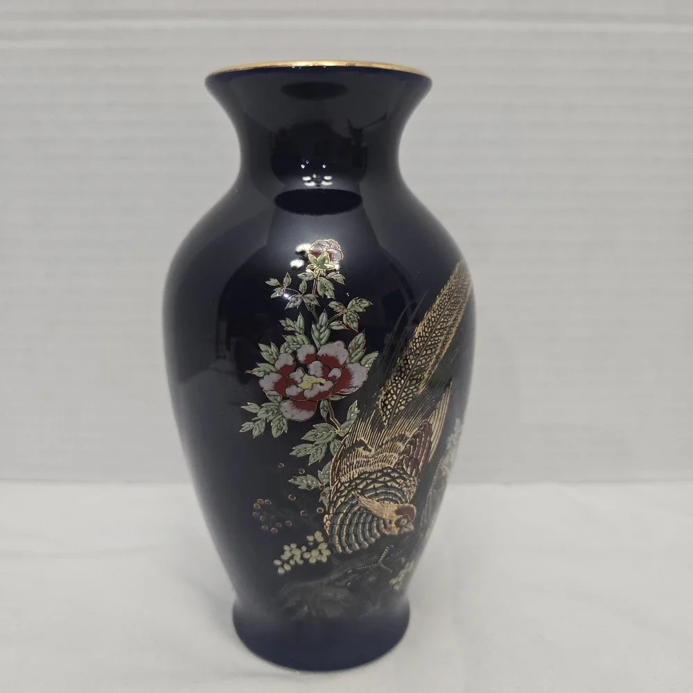 Vtg Asahi Sato Gordon Collection Cobalt Blue Vase 6